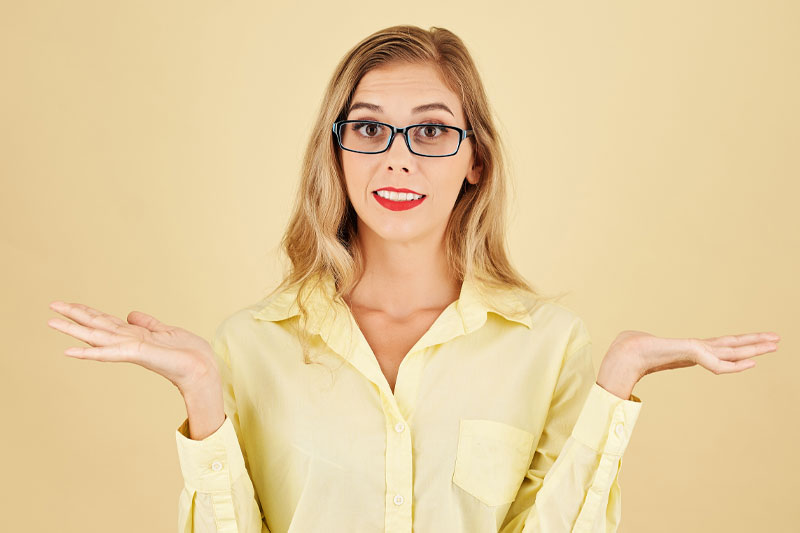 Woman who is confused about which water filtration system to purchase